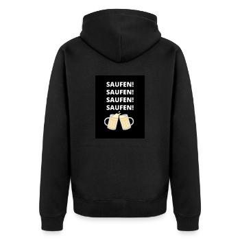 Party - Unisex Premium Bio Zip Hoodie - Schwarz - Hinten - Nico (187cm)