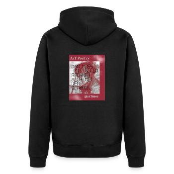 Collection ArtPoeTry - Unisex Premium Bio Zip Hoodie - Schwarz - Hinten - Nico (187cm)