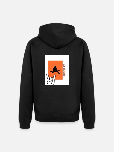ROCK IT - Unisex Premium Bio Zip Hoodie - Schwarz