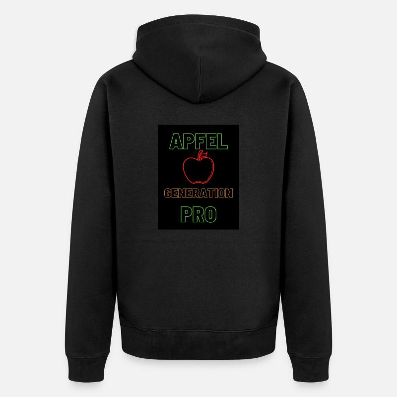 Apfel Generation Pro Tshirt - Unisex Premium Bio Zip Hoodie - Schwarz