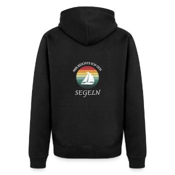 geh segeln tshirt segel boot design segeler - - Unisex Premium Bio Zip Hoodie - Schwarz - Hinten - Nico (187cm)