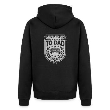 Gamer Papa Vater geworden - Unisex Premium Bio Zip Hoodie - Schwarz - Hinten - Nico (187cm)