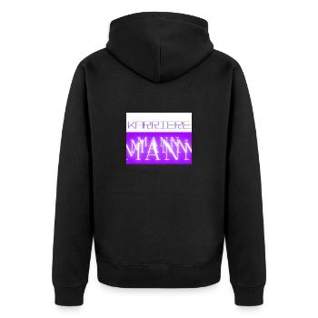 Karriere MANN "für den starken Mann von heute" - Unisex Premium Bio Zip Hoodie - Schwarz - Hinten - Nico (187cm)
