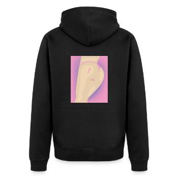 Pink buttocks - Unisex Premium Organic Zip Hoodie - black - Back - Nico (187cm)