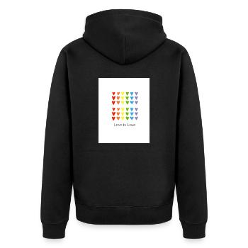 Love is Love - Unisex Premium Bio Zip Hoodie - Schwarz - Hinten - Nico (187cm)