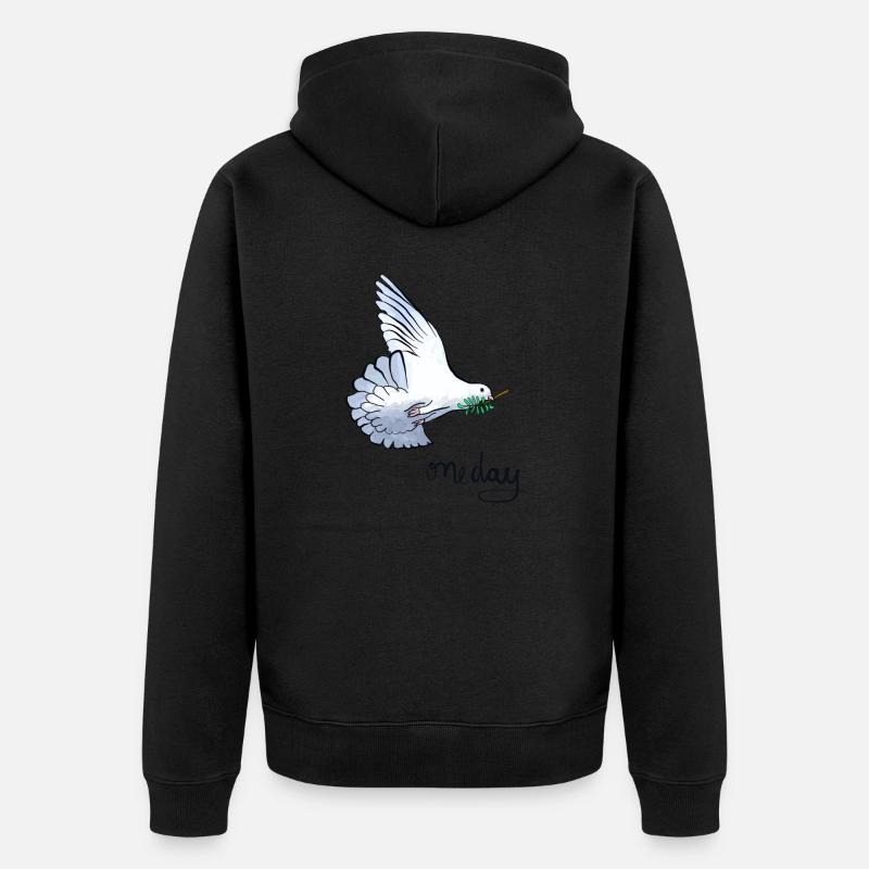 Colombe - Colombe de la Paix - Veste à capuche bio Premium Unisexe - noir