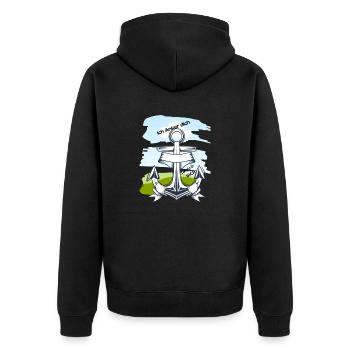 Ich Anker dich Meine Liebe bis ans Ende T-Shirt - Unisex Premium Bio Zip Hoodie - Schwarz - Hinten - Nico (187cm)