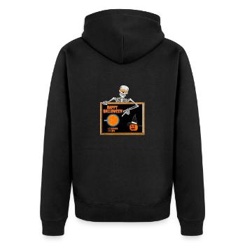 Halloween 1 Dinner - Unisex Premium Bio Zip Hoodie - Schwarz - Hinten - Nico (187cm)