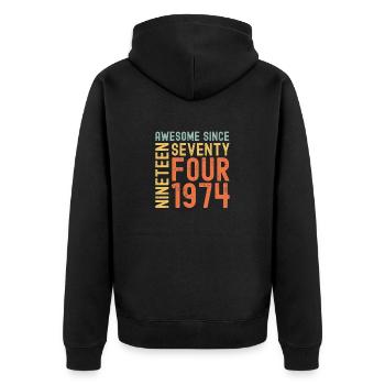 Génial depuis 1974 Année du cadeau d’anniversaire - Veste à capuche bio Premium Unisexe - noir - Dos - Nico (187cm)
