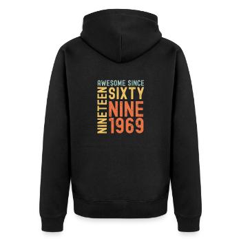 Génial depuis 1969 Année du cadeau d’anniversaire - Veste à capuche bio Premium Unisexe - noir - Dos - Nico (187cm)