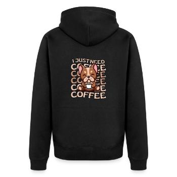 Sweet Boston Terrier Coffee Dog Cafe kawaii - Veste à capuche bio Premium Unisexe - noir - Dos - Nico (187cm)