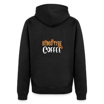 groupe sanguin café chemise café accro au café tee - Veste à capuche bio Premium Unisexe - noir - Dos - Nico (187cm)