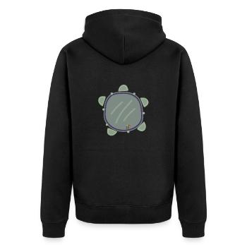 Pandeiro - Unisex Premium Bio Zip Hoodie - Schwarz - Hinten - Nico (187cm)