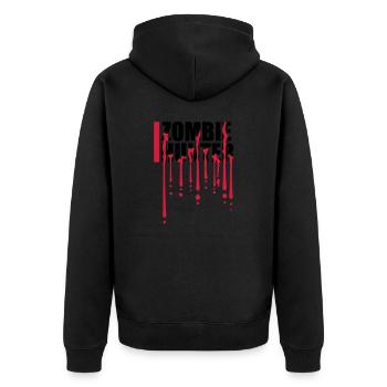 zombie hunter Halloween Quote - Unisex Premium Organic Zip Hoodie - black - Back - Nico (187cm)