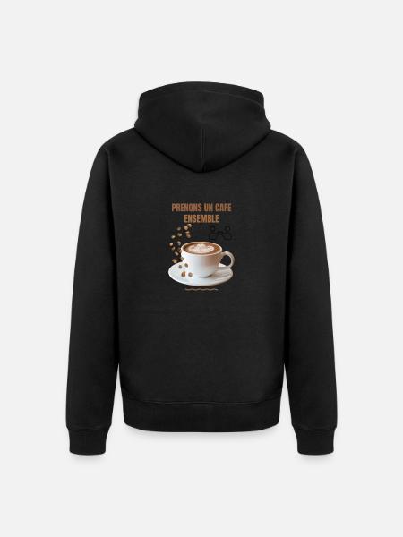 Prenons un café ensemble - Veste à capuche bio Premium Unisexe - noir