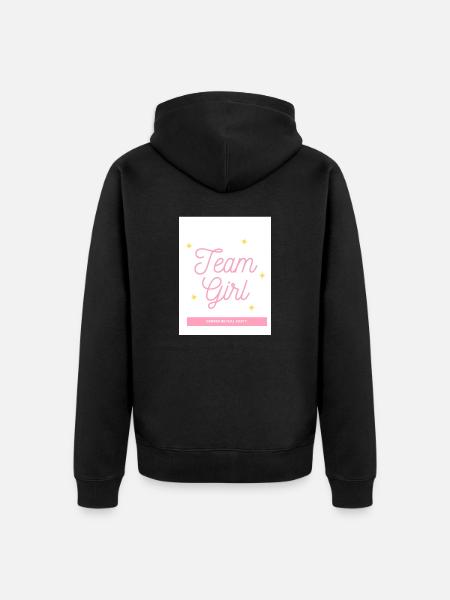 Gender Reveal Team Girl - Unisex Premium Organic Zip Hoodie - black