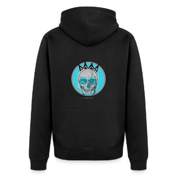 skull 2 - Unisex Premium Bio Zip Hoodie - Schwarz - Hinten - Nico (187cm)