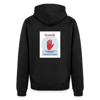Donnelly - Unisex Premium Bio Zip Hoodie - Schwarz - Hinten - Nico (187cm)