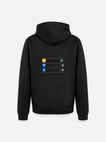 Flugmodus Einstellung - Unisex Premium Bio Zip Hoodie - Schwarz