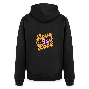 Love is Love - Unisex Premium Organic Zip Hoodie - black - Back - Nico (187cm)