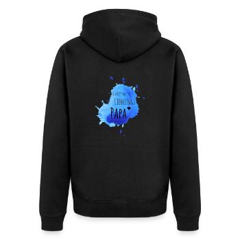 Lieblings Papa - Unisex Premium Bio Zip Hoodie - Schwarz - Hinten - Nico (187cm)