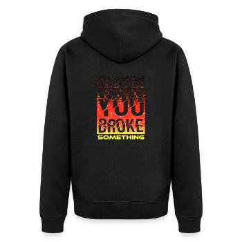 Tech IT Computer Zitate Fraze Meme cool Zitat Cyber - Unisex Premium Bio Zip Hoodie - Schwarz - Hinten - Nico (187cm)
