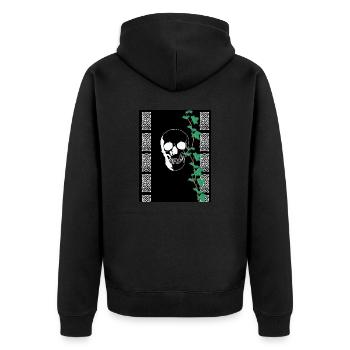 Weißer Schädel - Unisex Premium Bio Zip Hoodie - Schwarz - Hinten - Nico (187cm)