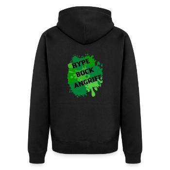 7vs Wild Bock Angriff Motivation Natur Abenteuer - Unisex Premium Bio Zip Hoodie - Schwarz - Hinten - Nico (187cm)