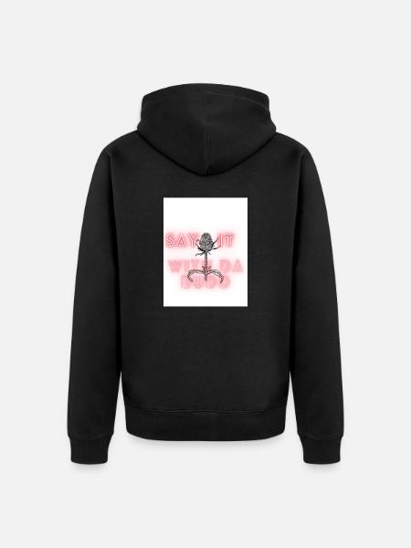 WITH THE BUDS - Unisex Premium Organic Zip Hoodie - black