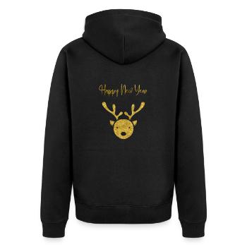 T-shirt de Noël pour de belles fêtes en famille. - Veste à capuche bio Premium Unisexe - noir - Dos - Nico (187cm)