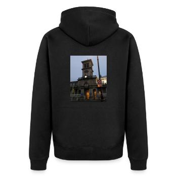 Connelly Station, Dublin, Irlande. - Veste à capuche bio Premium Unisexe - noir - Dos - Nico (187cm)