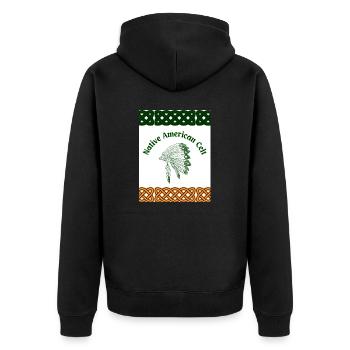 Native American Celt - Unisex Premium Organic Zip Hoodie - black - Back - Nico (187cm)