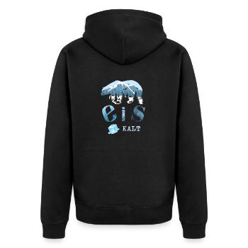 Eis Kalt - Unisex Premium Bio Zip Hoodie - Schwarz - Hinten - Nico (187cm)
