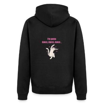 Carnival - Dance dance dance funny dancing cat - Unisex Premium Organic Zip Hoodie - black - Back - Nico (187cm)
