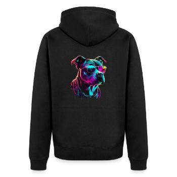 American Staffordshire Terrier Chiens Américain - Veste à capuche bio Premium Unisexe - noir - Dos - Nico (187cm)