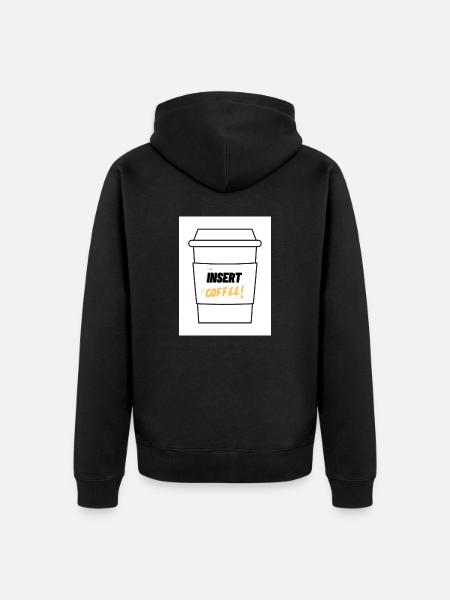 Insert Coffee Label LSHYBW - Unisex Premium Organic Zip Hoodie - black