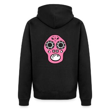Skull - Unisex Premium Organic Zip Hoodie - black - Back - Nico (187cm)