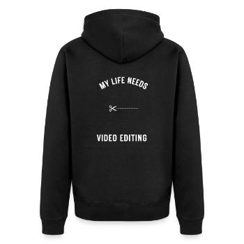 Idée de goût parfaite pour les découpeurs vidéo - Veste à capuche bio Premium Unisexe - noir - Dos - Nico (187cm)