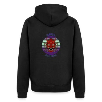 Purple Demon - Unisex Premium Bio Zip Hoodie - Schwarz - Hinten - Nico (187cm)