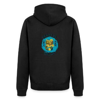 Golden Dragon - Unisex Premium Organic Zip Hoodie - black - Back - Nico (187cm)