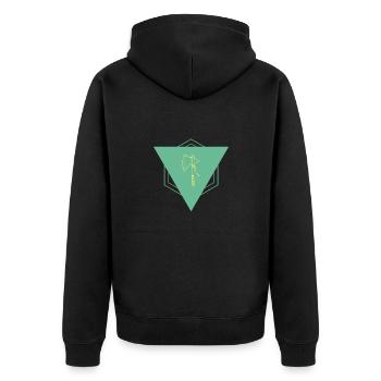 Holzfäller Modern - Unisex Premium Bio Zip Hoodie - Schwarz - Hinten - Nico (187cm)