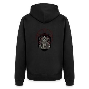 Necromantia 3 - Unisex Premium Organic Zip Hoodie - black - Back - Nico (187cm)