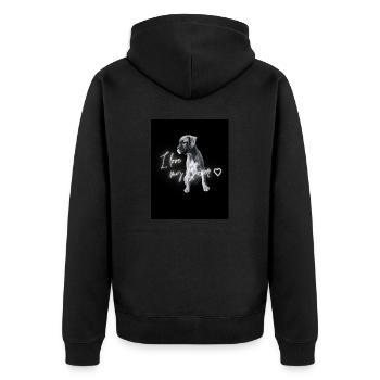 J’adore mon Boxer - Veste à capuche bio Premium Unisexe - noir - Dos - Nico (187cm)