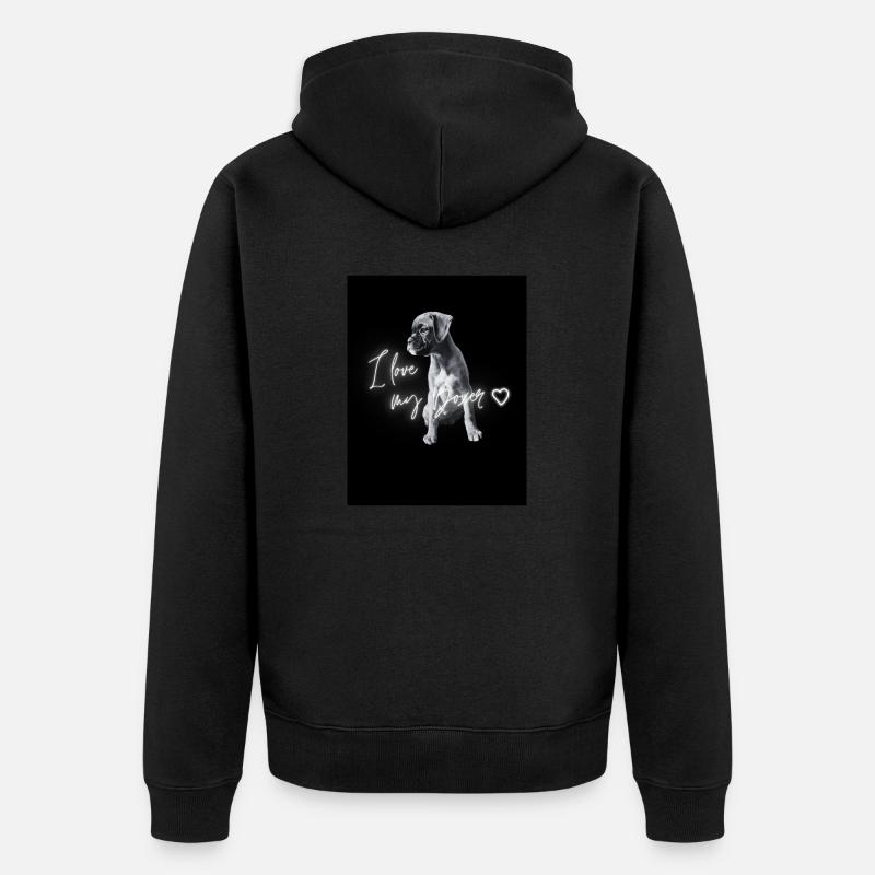 J’adore mon Boxer - Veste à capuche bio Premium Unisexe - noir