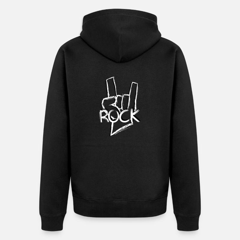 Allons rock! -Rocher - Veste à capuche bio Premium Unisexe - noir