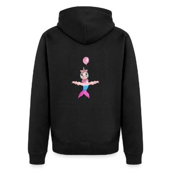 Fly with your dreams - Unisex Premium Organic Zip Hoodie - black - Back - Nico (187cm)