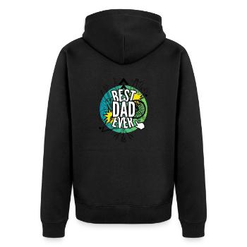 Bester Papa aller Zeiten - Unisex Premium Bio Zip Hoodie - Schwarz - Hinten - Nico (187cm)