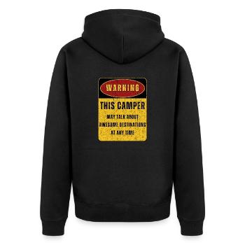 Outdoor Camping Adventure Nature. Funny sayings - Unisex Premium Organic Zip Hoodie - black - Back - Nico (187cm)