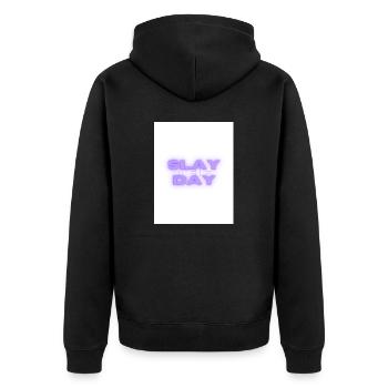 cold smooth tasty 12 - Unisex Premium Bio Zip Hoodie - Schwarz - Hinten - Nico (187cm)
