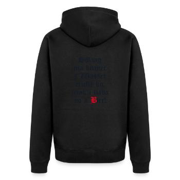 Solange mir keiner das Wasser reichen kann Bier - Unisex Premium Bio Zip Hoodie - Schwarz - Hinten - Nico (187cm)